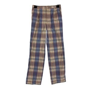 Cotler Pants Mens 26x27 Multicolor Plaid Relaxed Fit Pleated Chino Summer Casual
